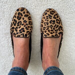Leopard skin look and feel slip on flat. Mia size 8.